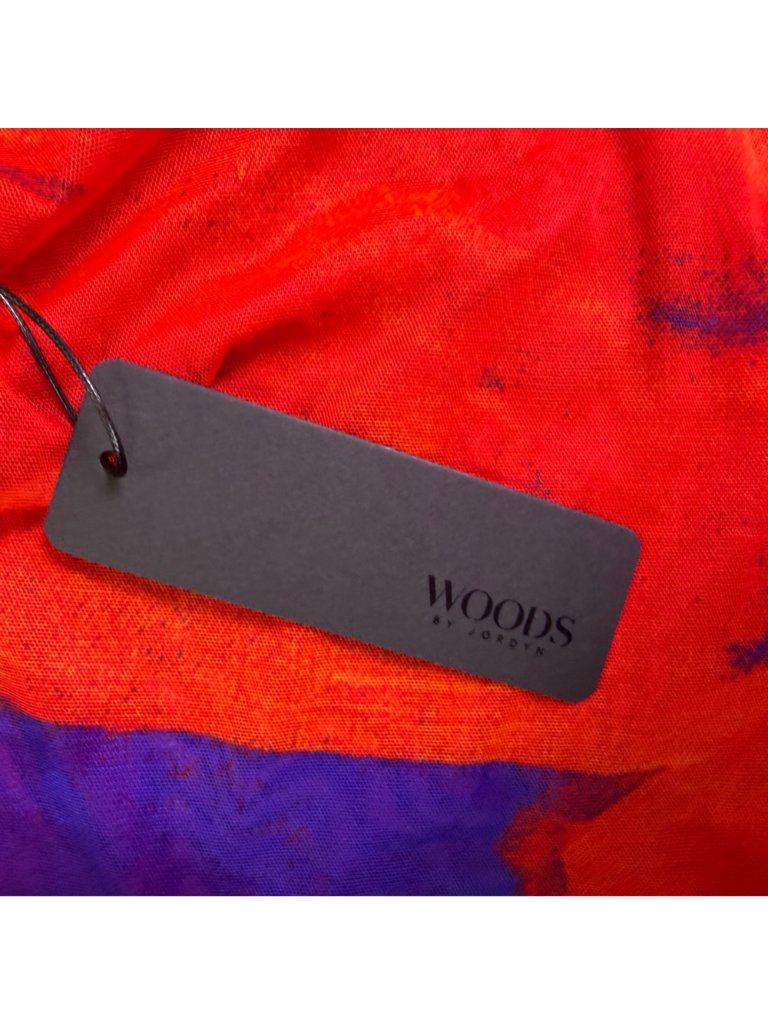 Woods By Jordyn Womens Red & Blue Mesh Long Sleeve Maxi Dress Size Xs — image 7 of 8